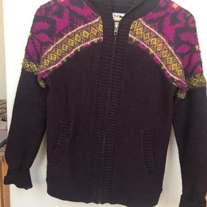 North face women’s Purple sweater Zip up, Sz XS